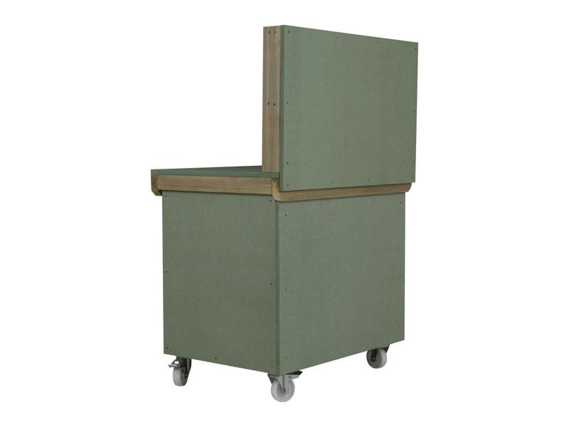 Arbor Garden Solutions Wooden UniMDF Moisture Resistant Workbench With Lockable Cupboard (V.9) With Back panel, Wheels