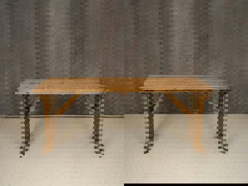 Hollies Wooden Garden Table – Rustic Finish Outdoor Picnic Dining Desk for Gardens, Patios, and Backyards