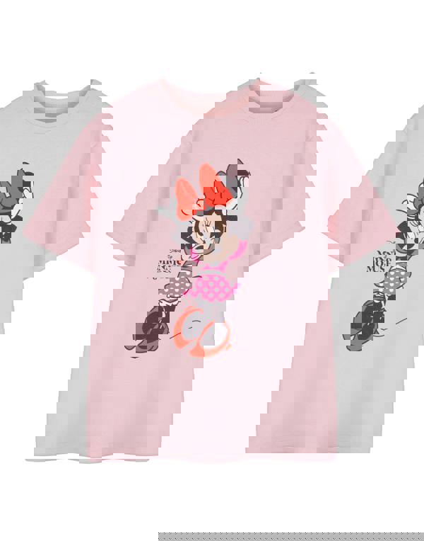 Disney Girls Pink Minnie Mouse Pose Short Sleeved T-Shirt