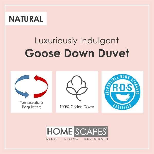 HOMESCAPES Goose Down 9 Tog Duvet