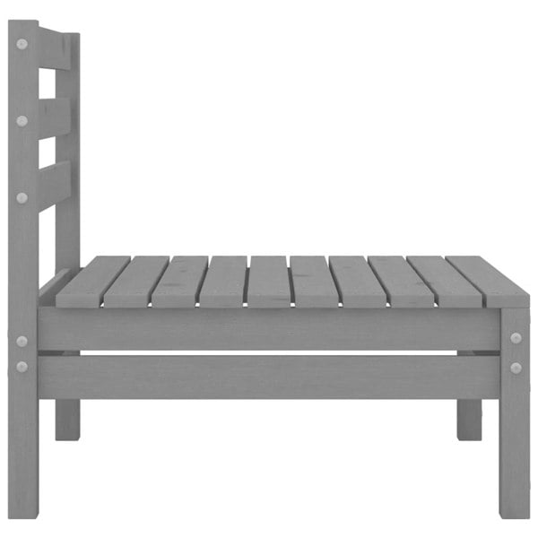 Berkfield 4 Piece Garden Lounge Set Solid Pinewood Grey