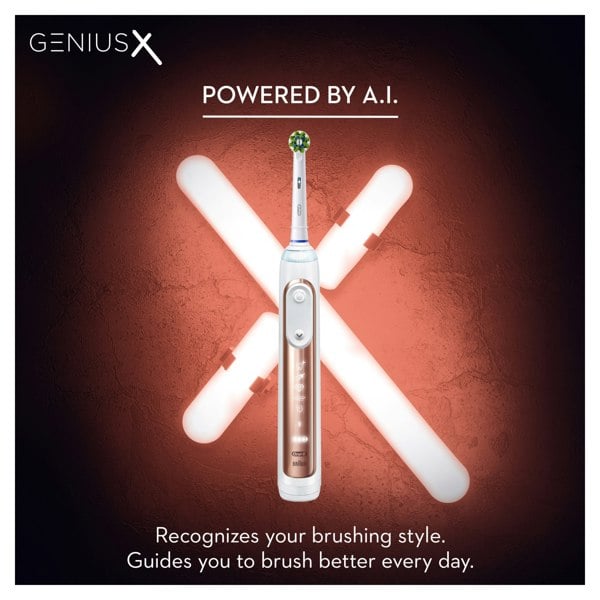 Oral-B Genius X Electric Toothbrush with Travel Case - Rose Gold