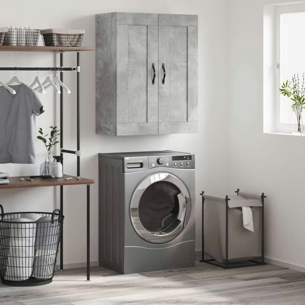 Berkfield Wall Mounted Cabinet Concrete Grey 69.5x34x90 cm Engineered Wood