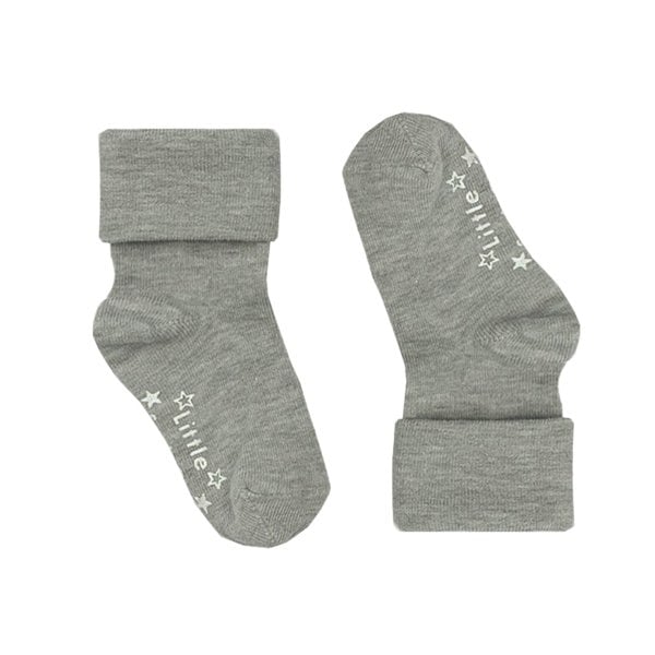 Little Sock Co. Non-Slip Stay on Baby, Toddler & Child Socks - 5 Pack in Grey 0-6 years - School Socks