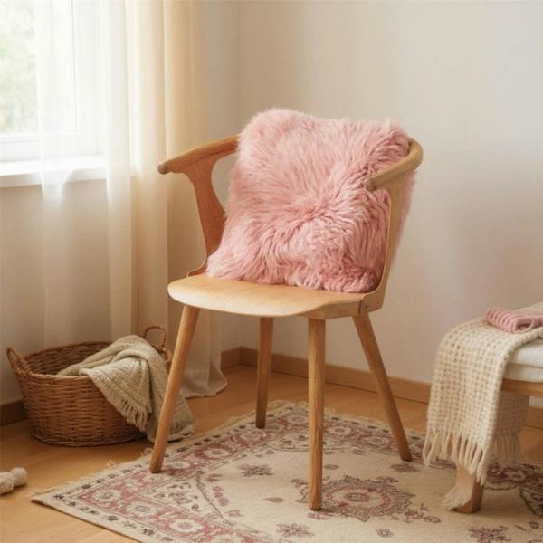 Infinity Leather Luxury Genuine Sheepskin  40x40cm Real Wool Single Sided Cushion