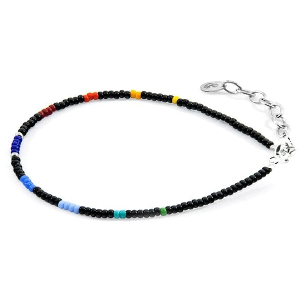 Anchor & Crew Black - Multicoloured Layla Silver and Miyoko Glass Bracelet