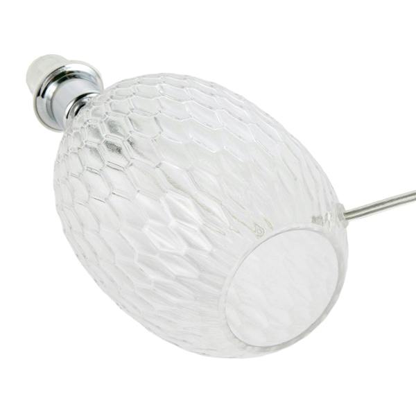Elegant Clear Glass Table Lamp Base with Textured Diamond Cut Pattern Image 4