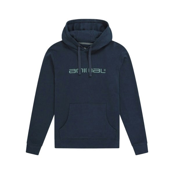 Animal Mens Driver Logo Organic Hoodie - Navy