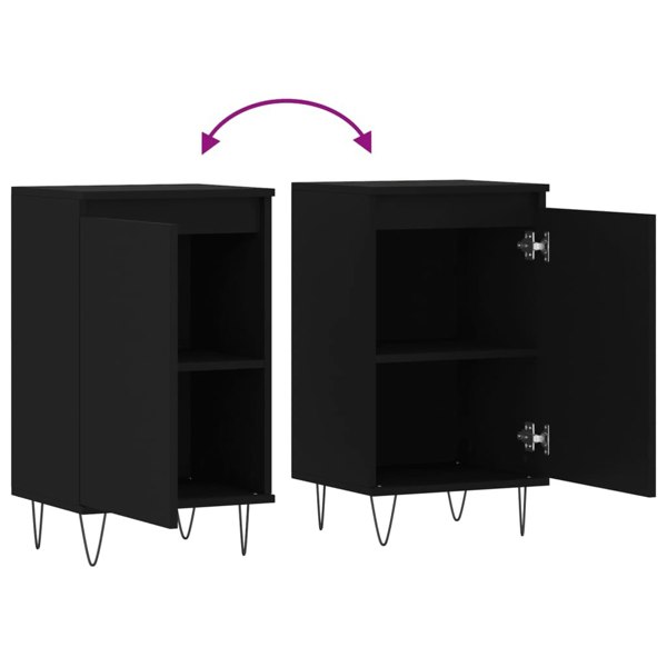 Berkfield Sideboards 2 pcs Black 40x35x70 cm Engineered Wood