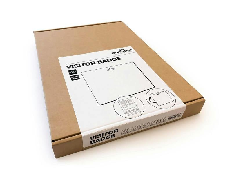 Durable Printable Name Badge ID Card Sheets | Peel and Fold | 100 Pack