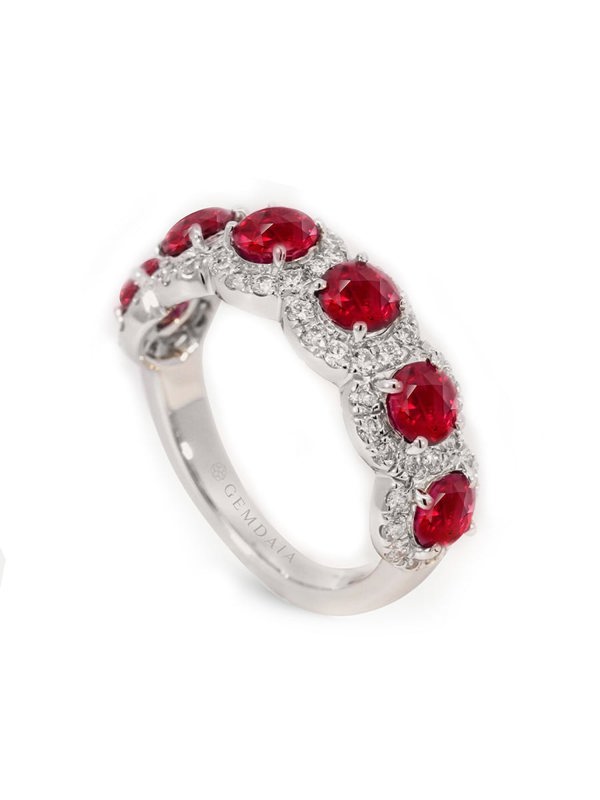 Gemdaia Stellar Medley Ring: Ruby & Diamonds