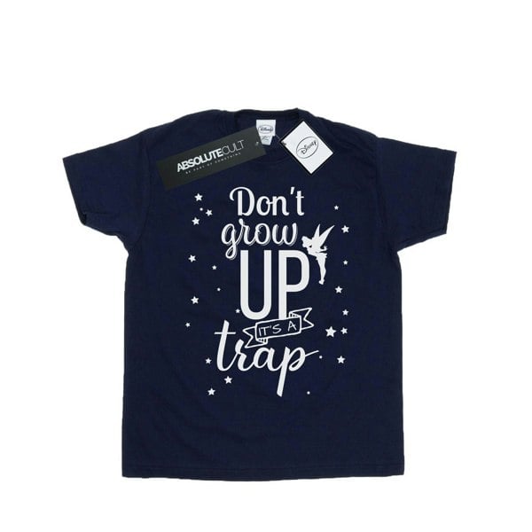 Disney Womens/Ladies Tinker Bell Don´t Grow Up Cotton Boyfriend T-Shirt - Navy Blue