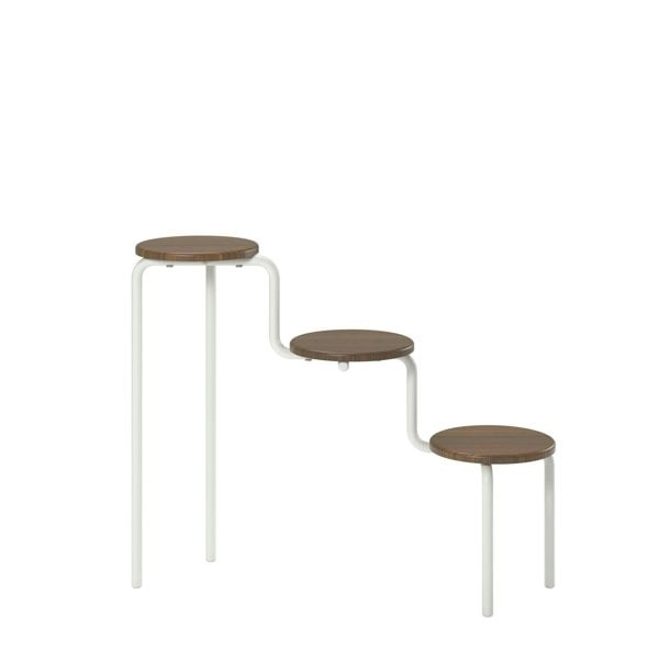 Dorel Home Webster Plant Stand with 3 Shelves White/Walnut