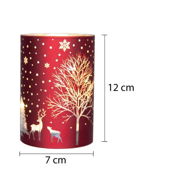 12cm Christmas LED Glass Vase Lamp with Warm White Lights and Gold Finish Interior image 3