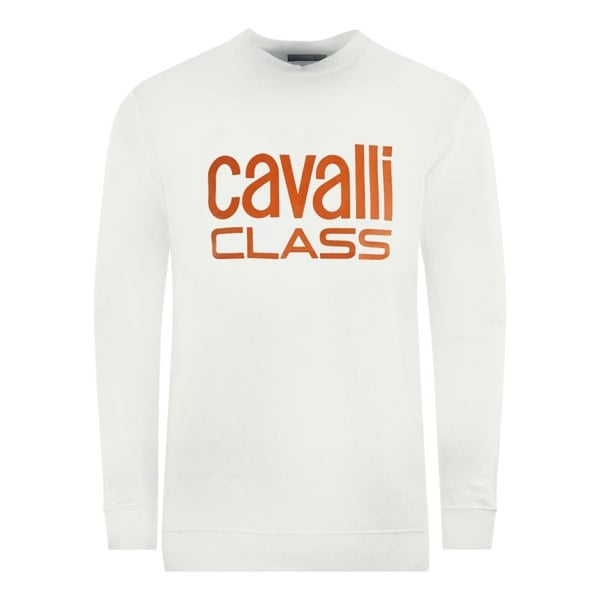 Cavalli Class Bold Brand Logo Sweatshirt - White