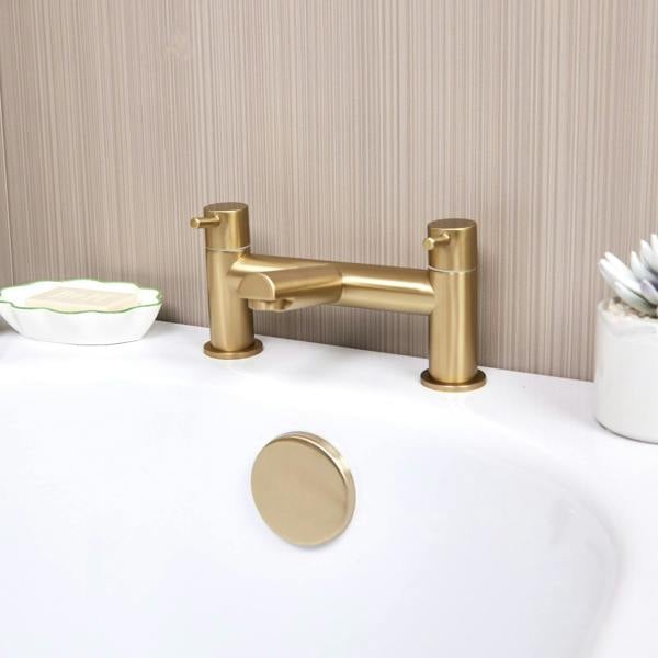 Flode Runn | Bath Filler | Brushed Brass