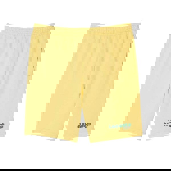 Lacoste Mens Fleece Printed Washed Shorts - Yellow