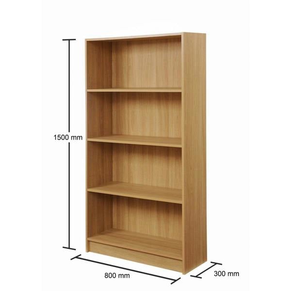 Timber Art Design 4 Tier Bookcase Tall Display Shelving Storage Unit Wood Furniture