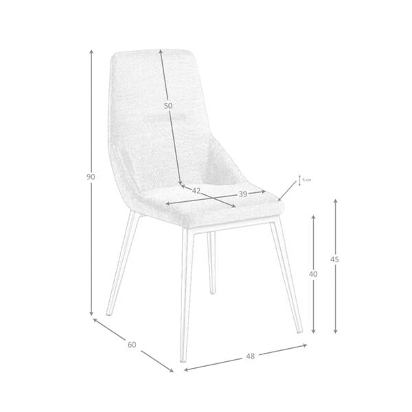 Angel Cerdá Light Grey Fabric Chair 4132