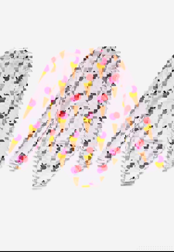 Ice Cream Cones Print Long - Sleeved Kids' Swimsuit - Toby Tiger