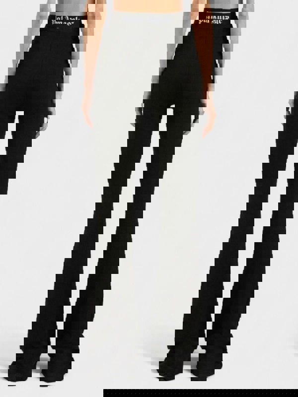 Palm Angels Logo Tape Flare Sweatpants Black - Supplied FashionPalm Angels