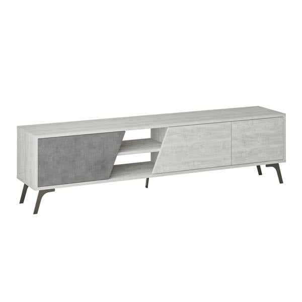 Decortie Fiona Modern TV Unit Multimedia Cabinet with Storage Doors 75" Oak White 180cm