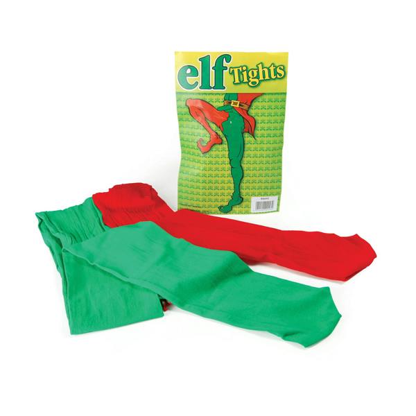Bristol Novelty Unisex Adults Elf Tights - Red/Green - 