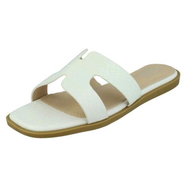 Spot On Ladies Spot On Croc Print Mules F00298