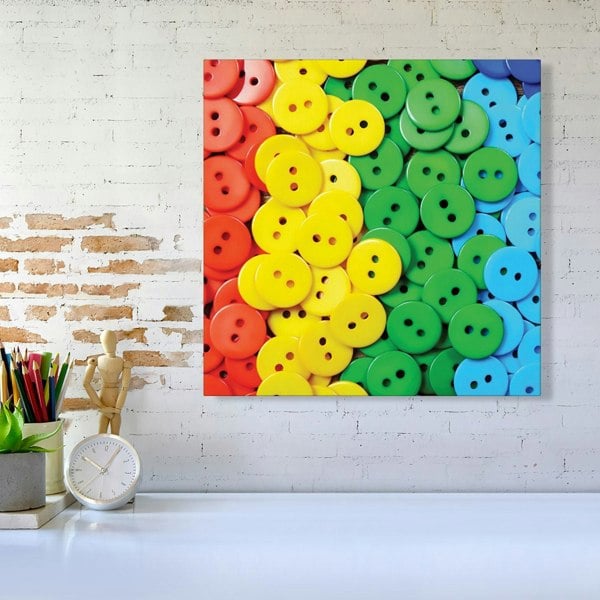 Warren Reed Colourful Buttons Pattern Canvas