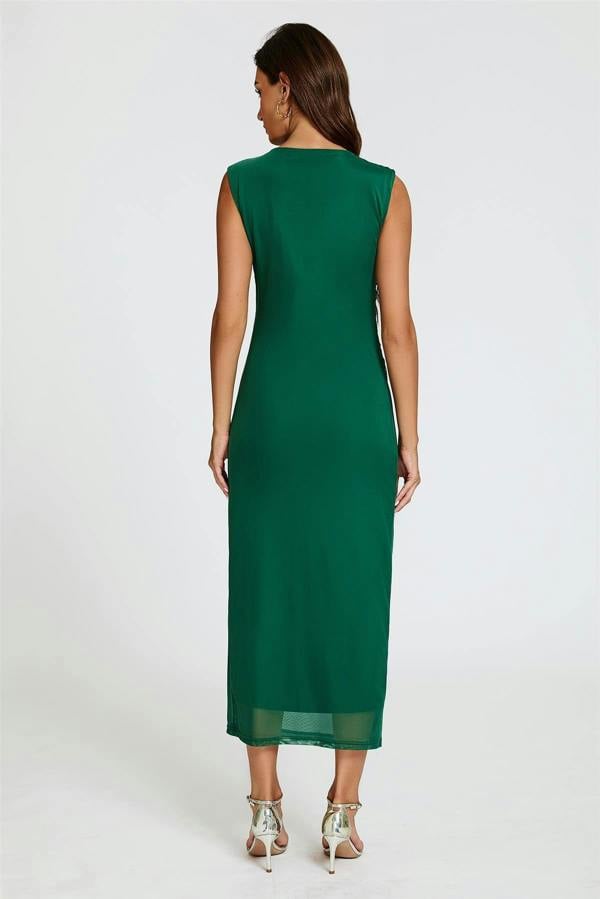 FS Collection Mesh Maxi Dress In Green
