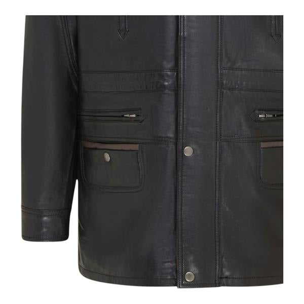Infinity Leather Mens Soft Italian Leather Parka Coat-Winnipeg