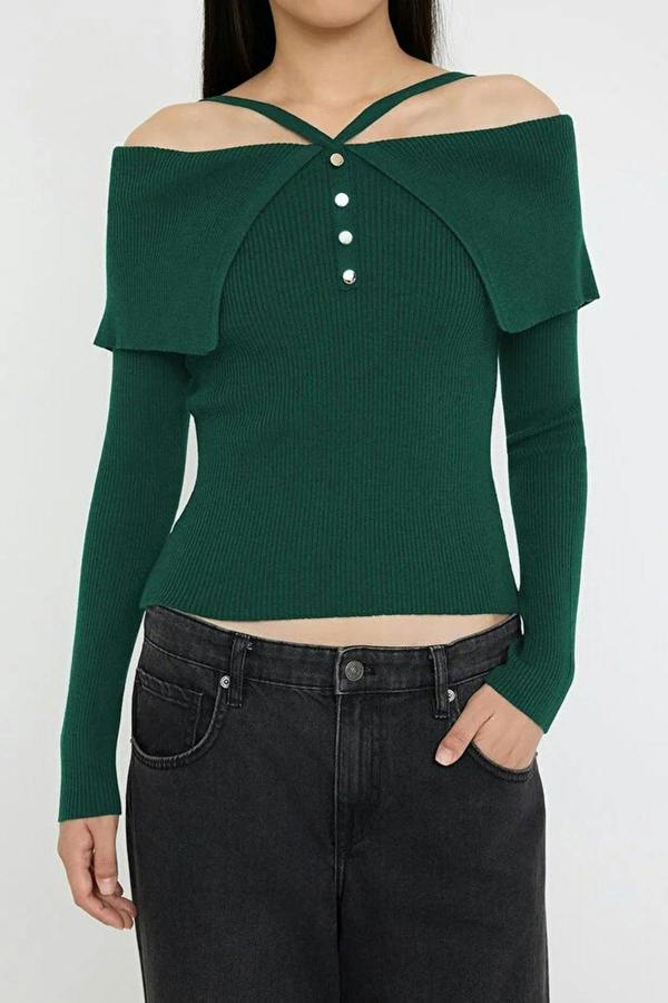 WOVCOR Carmen Halter Neck Knit Sweater