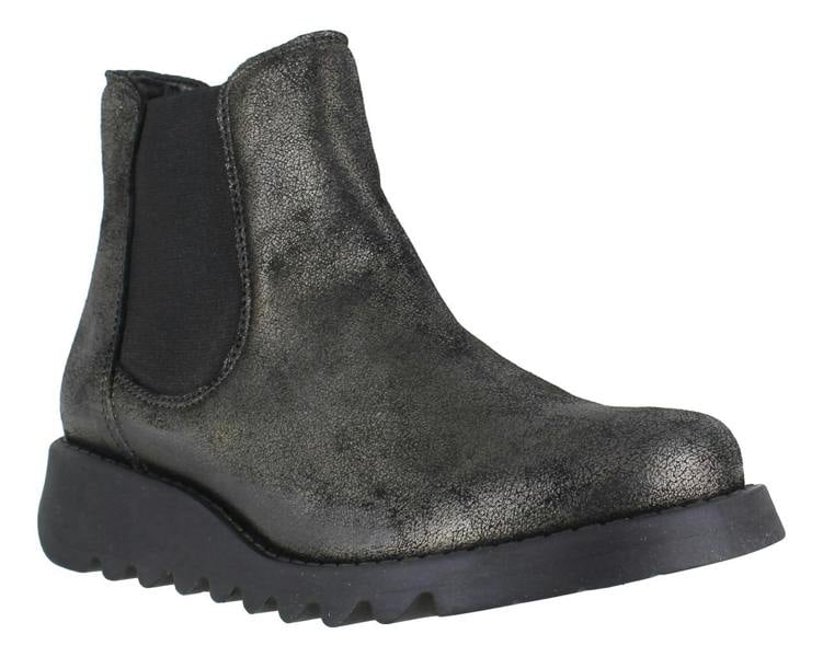 Fly London Salv Womens Wedged Heeled Chelsea Leather Ankle Boots