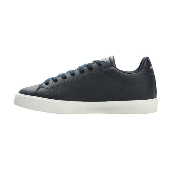 Lacoste Mens Lerond Set Croc Leather Flat Trainers - Navy/White - 