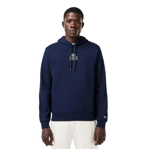 Lacoste Mens Logo Hoodie - Navy Blue - 