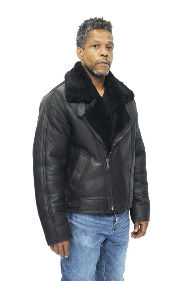 Infinity Leather Mens Sheepskin Leather WW2 Bomber Jacket-Haverhill