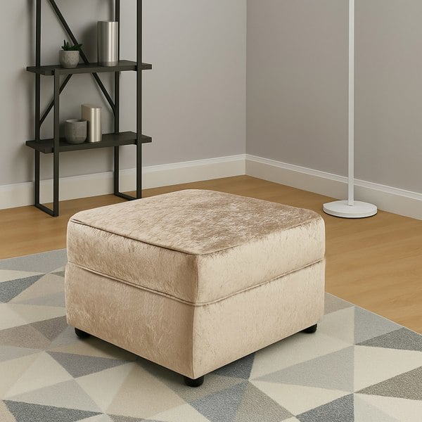 Furnishings For Less Chelsea / Crystal Crushed Velvet Footstool