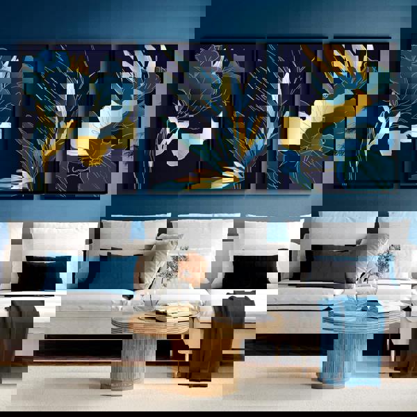 Living room artwork | set of 3 Teal wall art prints