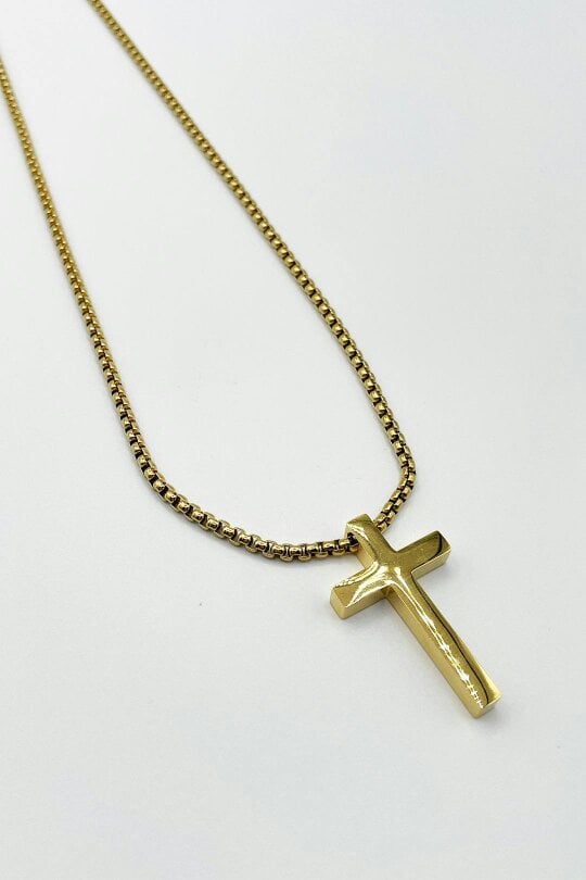 SVNX Cross Pendant Necklace In Gold