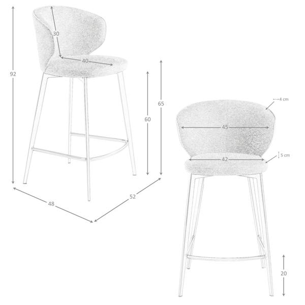 Angel Cerdá Stool upholstered in mottled brown fabric 4241