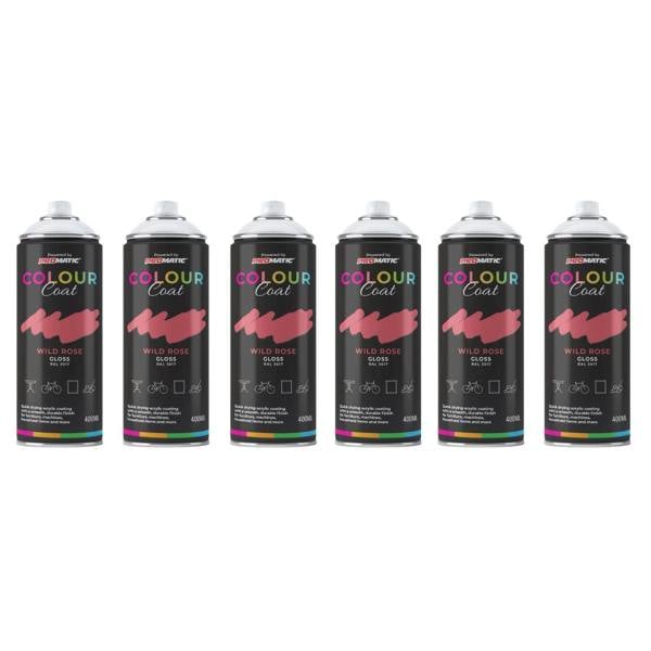 Colour Coat 6X Wild Rose RAL 3017 Gloss Spray Paint 400ml