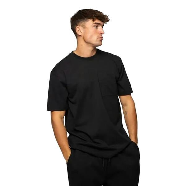 Established Mens Core Unwashed Pocket T-Shirt - Black - 