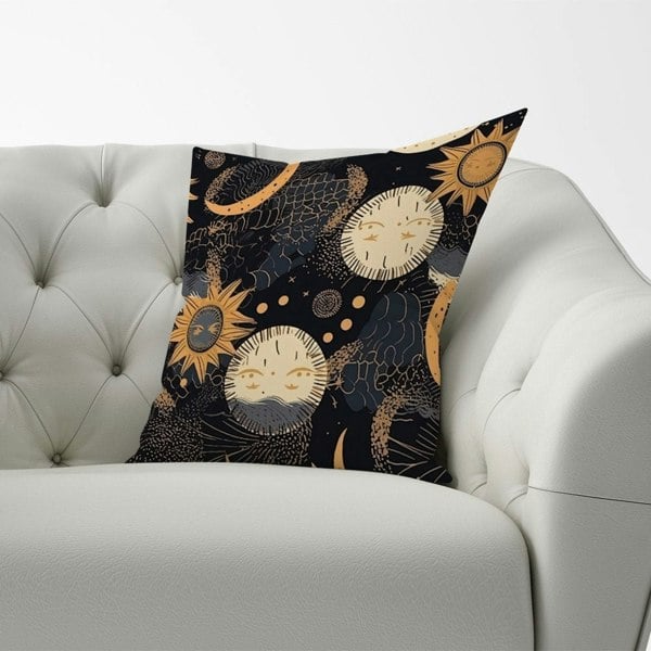 Warren Reed Gold Sun and Moon Cushions