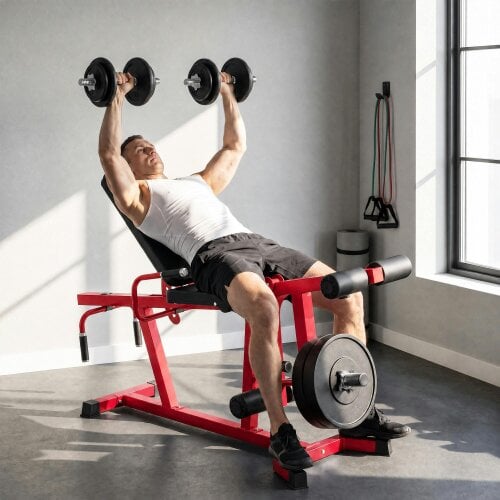 SPORTNOW 3-in-1 Leg Extension and Curl Machine, 300kg Capacity, Red