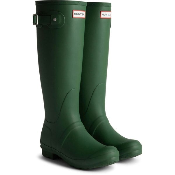 Hunter Original Tall Tartan Back Strap Wellington Womens - Hunter Green