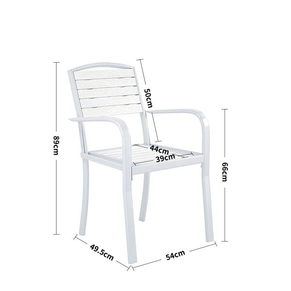 Garden Dining Armchair with Metal Legs Set of 2/4 Patio Side Chairs Living and Home