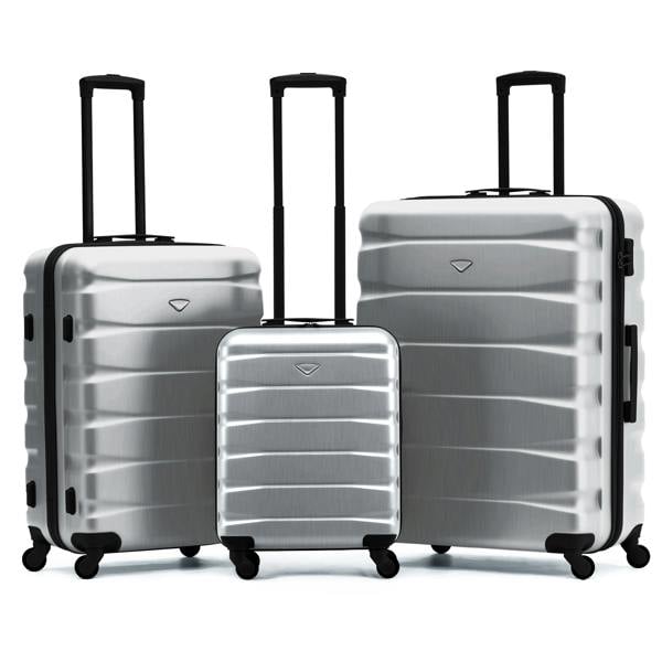 Flight Knight 55x40x20cm Cabin Carry On Luggage with Medium Case and Large Size Check-in Hold Suitcase