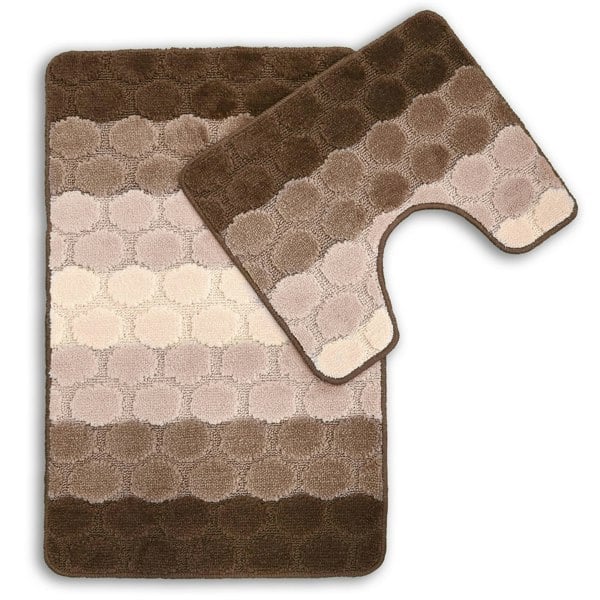 Velosso Hex Stripe Bathmat Set Anti Slip
