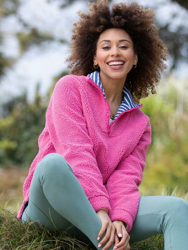 Kite Purbeck 1/4 Zip Teddy Fleece Blush