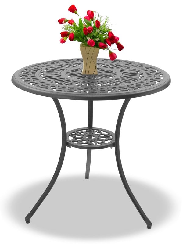 Centurion Supports POSITANO Garden and Patio Grey Cast Aluminium Bistro Table
